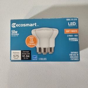 EcoSmart LED R20 7W Dimmable Floodlight Bulbs 3-Pack 575lm Energy Star